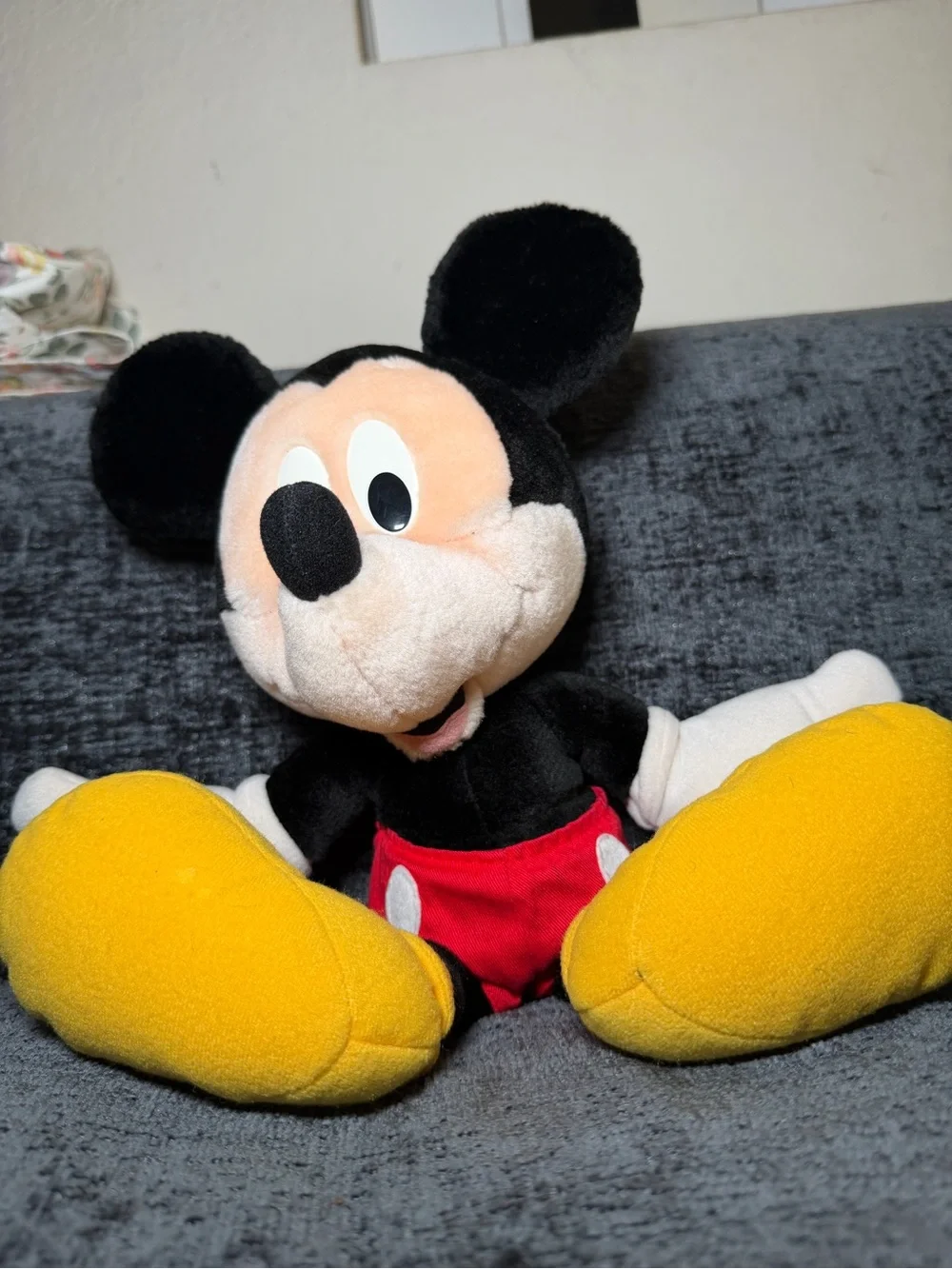 Disney Mickey Mouse Plush - Black, Red, Yellow, White 13 inches